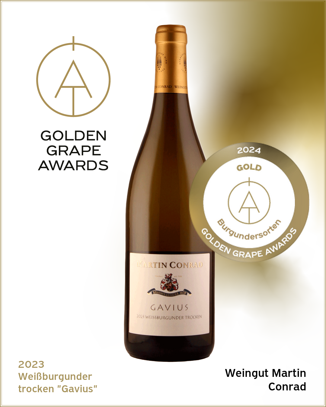 <br>Artikel-Nr.: 23-09<br>2023 GAVIUS Weißburgunder GOLDKAPSEL Mosel Weißburgunder Qualitätswein trocken 0,75l (BIO-WEIN)<br> – Bild 3