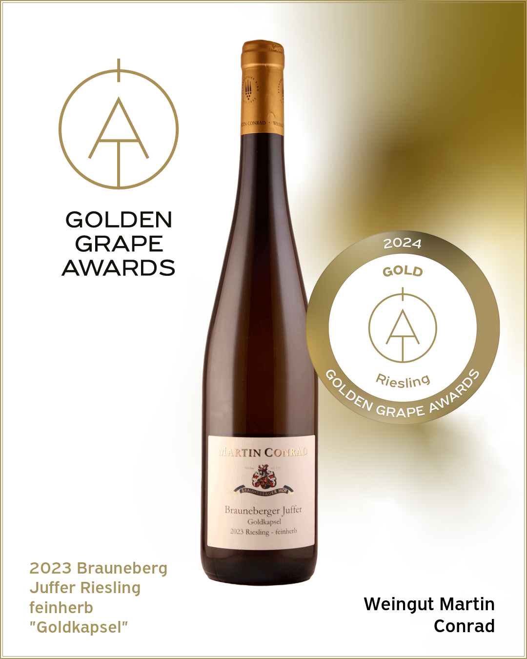 <br>Artikel-Nr.: 23-14<br>2023 Brauneberger Juffer GOLDKAPSEL Riesling Qualitätswein feinherb 0,75l (BIO-WEIN)<br> – Bild 2