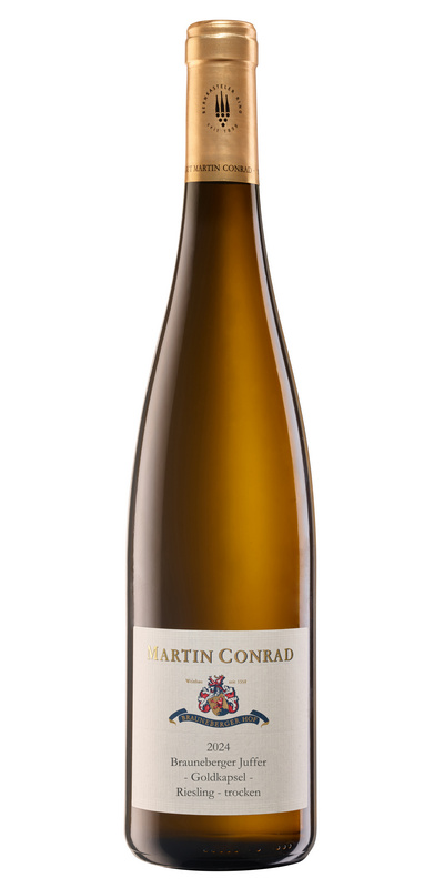 <br>Artikel-Nr.: 24-04<br>2024 Brauneberger Juffer GOLDKAPSEL Riesling Qualitätswein  trocken 0,75l (Fülldatum: Juli/Aug. 2025 - ab sofort vorbestellbar)<br>