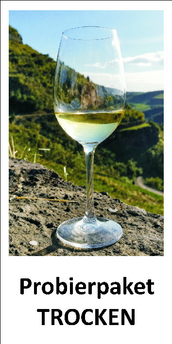 <br>Artikel-Nr.: Probe-TR<br>PROBIER-PAKET Sekt + Wein - TROCKEN: Das Paket enthält je 1 Flasche Nr. 19-1 (Sekt), 25-07, 25-08, 24-02, 24-03, 23-04 Paketpreis: 89,90 € (statt 105,00 €)<br>