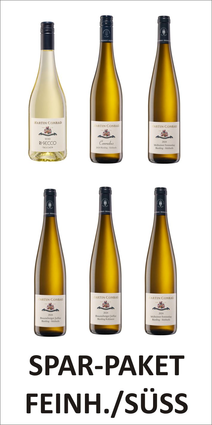 <br>Artikel-Nr.: Spar-26-FS<br>Sparkpaket - FEINHERB/SUSS: Sommerweine der Jahrgänge 2023 und 2024 - Paketpreis: 156,00 € statt 176,40 € inkl. Frachtkosten innerhalb Deutschlands.<br>