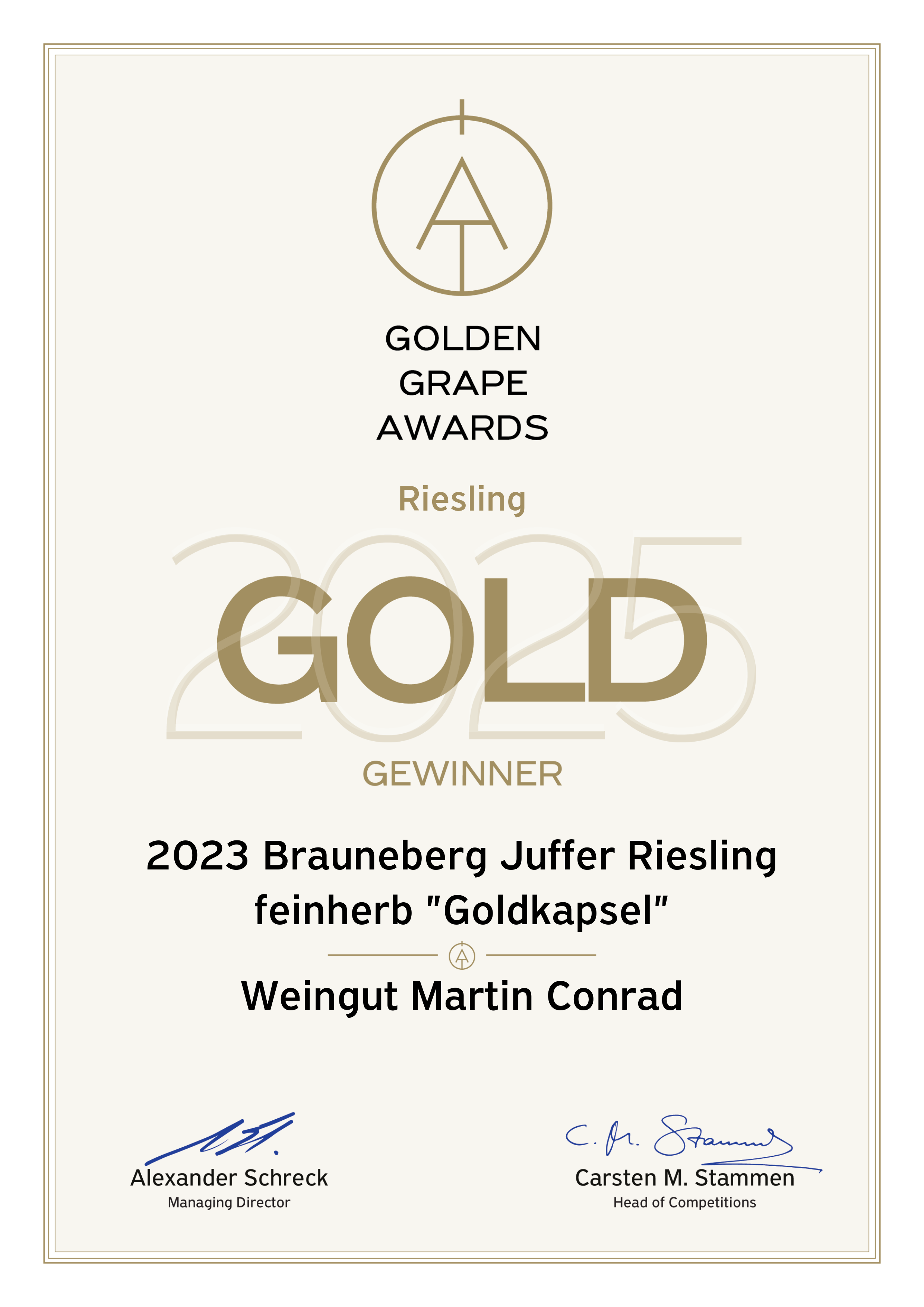 <br>Artikel-Nr.: 23-14<br>2023 Brauneberger Juffer GOLDKAPSEL Riesling Qualitätswein feinherb 0,75l (BIO-WEIN)<br> – Bild 4