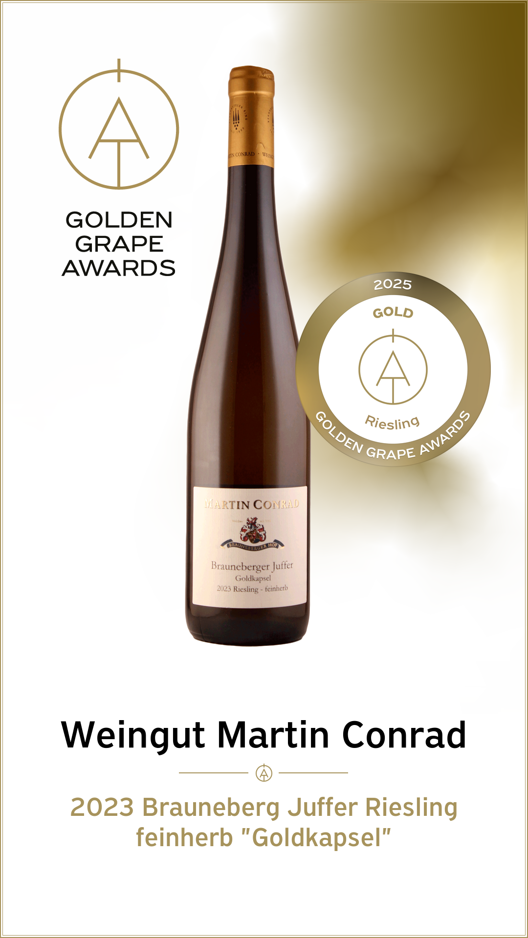 <br>Artikel-Nr.: GGA25-FHS<br>Golden Grape Award GOLD-PAKET - FEINHERB/SÜSS mit je einer Flasche: 23-11, 24-11, 24-13, 23-14, 24-22, 23-23 - zum Vorzugspreis von 95,00 € statt 104,40 € (zuzüglich Versand)<br> – Bild 6